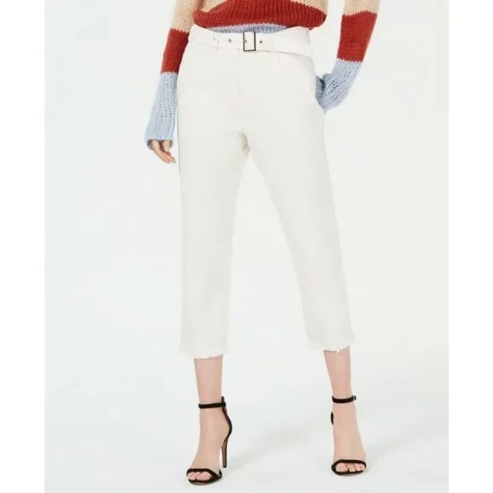 Line & Dot Victory Front-Seam Belted Capri Pants - Small NWT